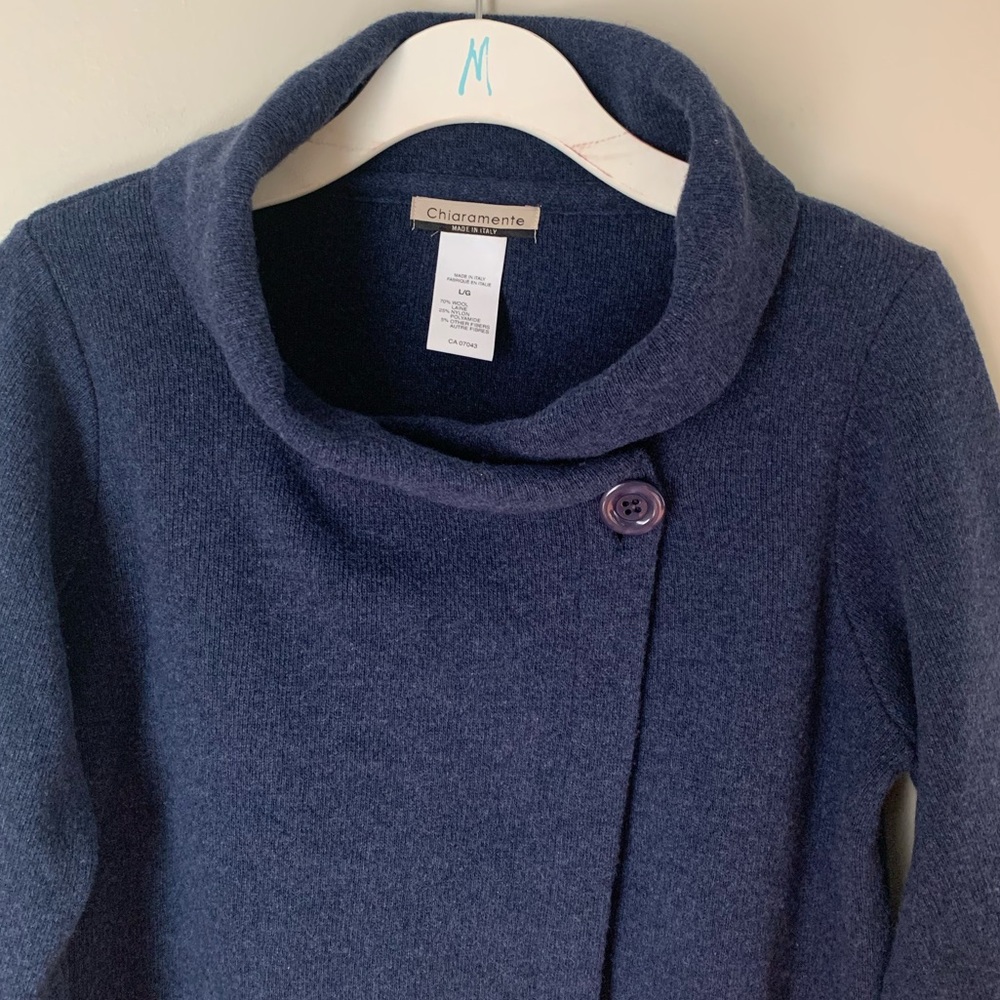🌸HOST PICK🌸 CHIARAMENTE size L two-tone blue wool sweater - Picture 4 of 12